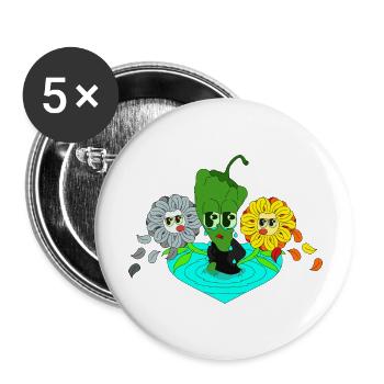 TRÄNE - Buttons groß 56 mm (5er Pack) - Weiß - Vorne