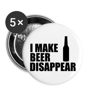 Je fais disparaître la bière - Lot de 5 grands badges (56 mm) - blanc - Devant