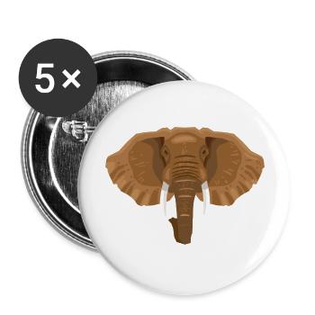 Wildtiere - Buttons groß 56 mm (5er Pack) - Weiß - Vorne