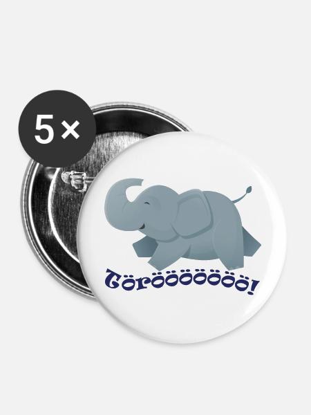 Wildtiere - Buttons groß 56 mm (5er Pack) - Weiß