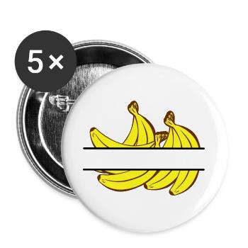 Banana banner with yellow bananas - Buttons large 2.2''/56 mm (5-pack) - white - Front