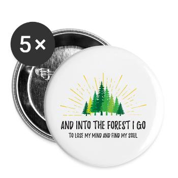 Et je vais dans la forêt - Lot de 5 grands badges (56 mm) - blanc - Devant