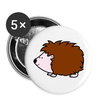 hérisson - Lot de 5 grands badges (56 mm) - blanc - Devant