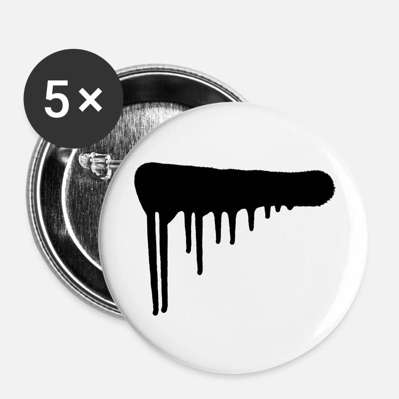 Drops and spray paint | Urban Art | Graffiti - Buttons large 2.2''/56 mm (5-pack) - white