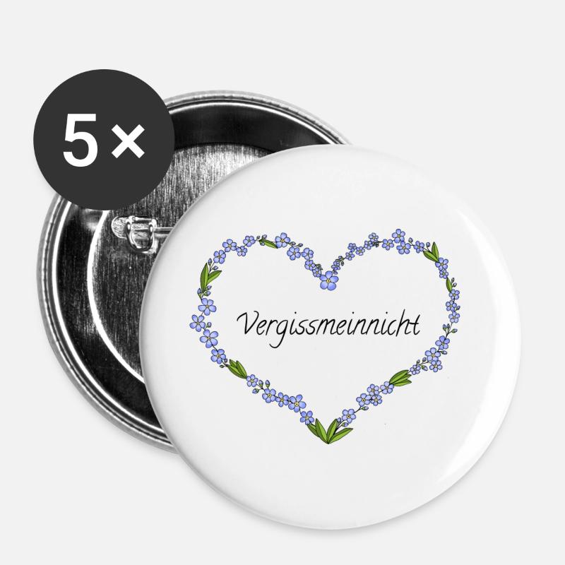 Forget-me-not - Buttons large 2.2''/56 mm (5-pack) - white