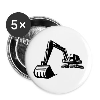 Silhouette de pelle, conception précise pour - Lot de 5 grands badges (56 mm) - blanc - Devant