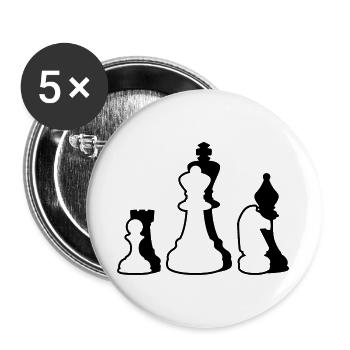Schachspiel - Buttons groß 56 mm (5er Pack) - Weiß - Vorne