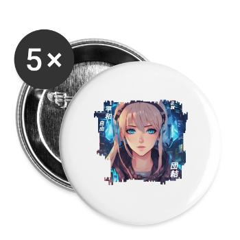 Aria Vox - Buttons groß 56 mm (5er Pack) - Weiß - Vorne