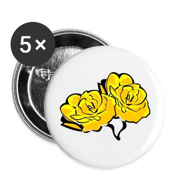Roses - Lot de 5 grands badges (56 mm) - blanc - Devant