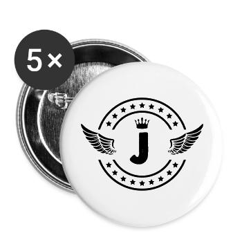 wappen j - Buttons groß 56 mm (5er Pack) - Weiß - Vorne