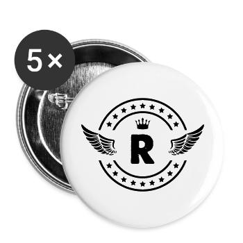 Armoiries R - Lot de 5 grands badges (56 mm) - blanc - Devant