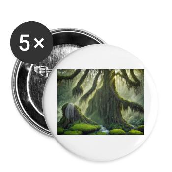 Whispering trees - Buttons large 2.2''/56 mm (5-pack) - white - Front
