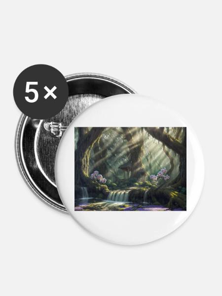 Wald der Magie - Buttons groß 56 mm (5er Pack) - Weiß