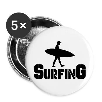surfing - Buttons large 2.2''/56 mm (5-pack) - white - Front