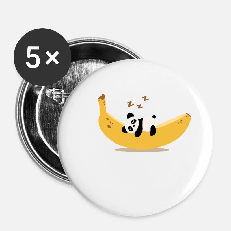 Banana Panda - Buttons large 2.2''/56 mm (5-pack) - white