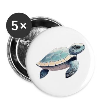 Turtle - Buttons large 2.2''/56 mm (5-pack) - white - Front