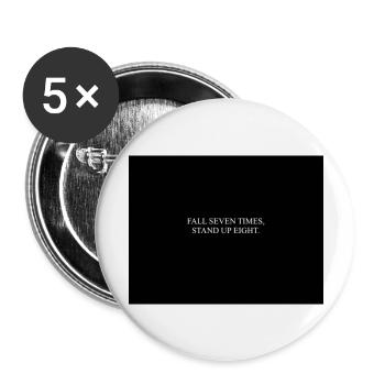 CHUTE SEPT FOIS - Lot de 5 grands badges (56 mm) - blanc - Devant