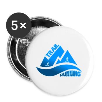 Trail Running Mountains Man Woman - Buttons large 2.2''/56 mm (5-pack) - white - Front
