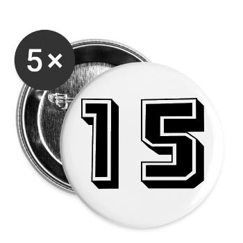 15. 15 YEARS. 15th ANNIVERSARY. BIRTHDAY 15 YEARS. - Buttons large 2.2''/56 mm (5-pack) - white - Front