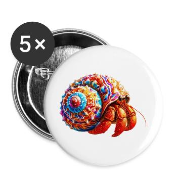 Einsiedlerkrebs - Buttons groß 56 mm (5er Pack) - Weiß - Vorne
