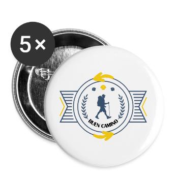 Santiago de Compostela Vintage-Abzeichen - Buttons groß 56 mm (5er Pack) - Weiß - Vorne