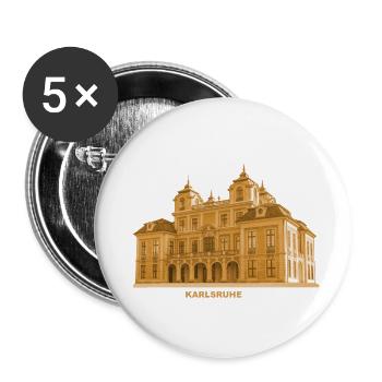 Château de Karlsruhe Favori Bade-Wurtemberg - Lot de 5 grands badges (56 mm) - blanc - Devant