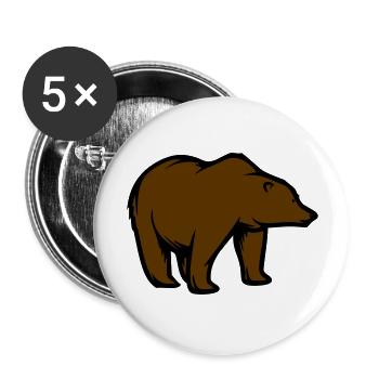 bear - Buttons large 2.2''/56 mm (5-pack) - white - Front