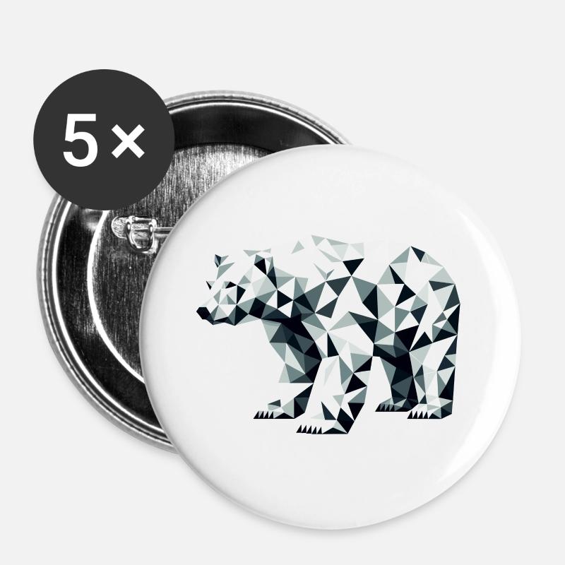 Polar bear // polar bear - Buttons large 2.2''/56 mm (5-pack) - white