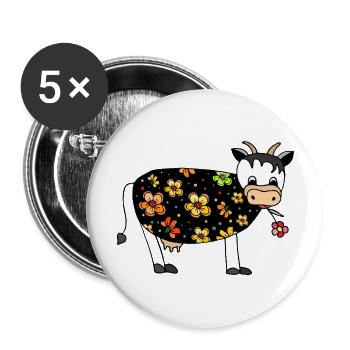 Cow - Buttons large 2.2''/56 mm (5-pack) - white - Front