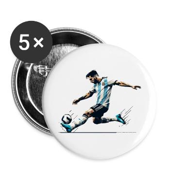 Football Argentine - Lot de 5 grands badges (56 mm) - blanc - Devant