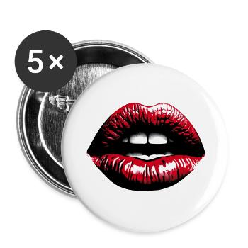 Rouge à lèvres rouge Contemplative Lips - Lot de 5 grands badges (56 mm) - blanc - Devant