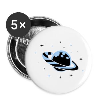 Planète 01 - Lot de 5 grands badges (56 mm) - blanc - Devant