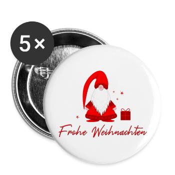 Joyeux Noël - Lot de 5 grands badges (56 mm) - blanc - Devant