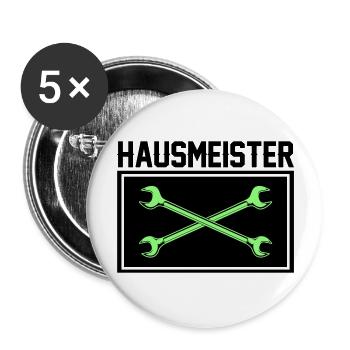 werkzeug werkstatt hausmeister - Buttons groß 56 mm (5er Pack) - Weiß - Vorne