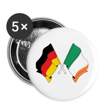 Flag of Germany and flag of Ireland - Buttons large 2.2''/56 mm (5-pack) - white - Front