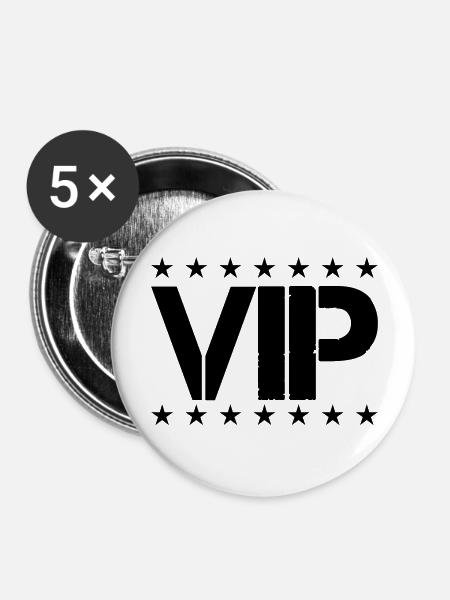 vip - Buttons groß 56 mm (5er Pack) - Weiß