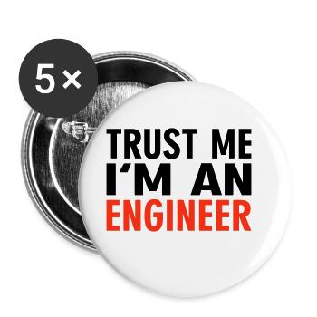 Trust me i m an Engineer - Buttons groß 56 mm (5er Pack) - Weiß - Vorne