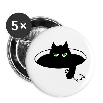 Schwarzer Kartier - Buttons groß 56 mm (5er Pack) - Weiß - Vorne