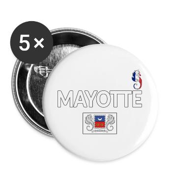 T SHIRT MAYOTTE - Lot de 5 grands badges (56 mm) - blanc - Devant