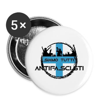 Siamo tutti Antifascisti - Lot de 5 grands badges (56 mm) - blanc - Devant
