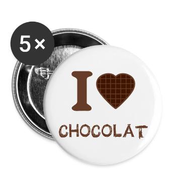 J'adore le chocolat - Lot de 5 grands badges (56 mm) - blanc - Devant