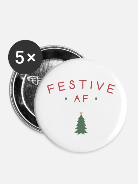 Festlicher AF - Buttons groß 56 mm (5er Pack) - Weiß