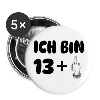 ich bin 14 - Buttons groß 56 mm (5er Pack) - Weiß - Vorne