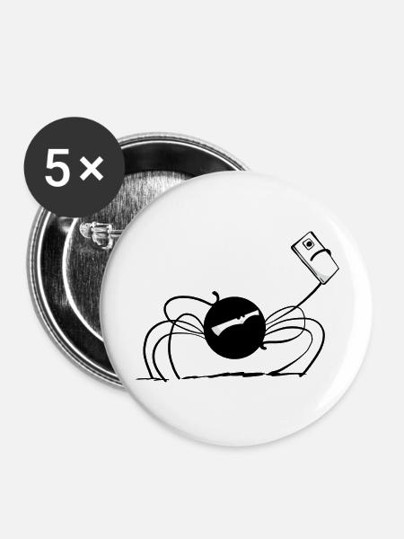 Beth die Spinne - Das Selfie - Buttons groß 56 mm (5er Pack) - Weiß