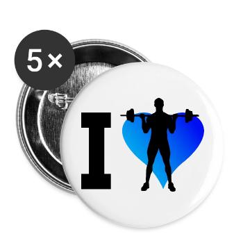 Women's Weightlifting Men's Fitness Cardio Strength Training - Buttons large 2.2''/56 mm (5-pack) - white - Front