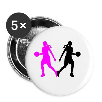 Basketball Player Silhouette Basketball Player Fra - Buttons large 2.2''/56 mm (5-pack) - white - Front
