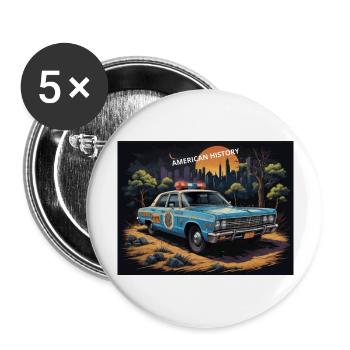 Police car - Buttons large 2.2''/56 mm (5-pack) - white - Front