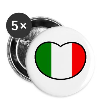 Italian Love - Buttons groß 56 mm (5er Pack) - Weiß - Vorne