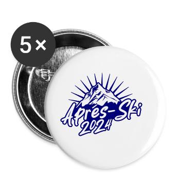 Après-ski 2024 - Lot de 5 grands badges (56 mm) - blanc - Devant