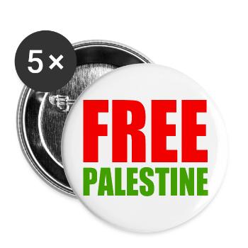 Free palestine - Buttons large 2.2''/56 mm (5-pack) - white - Front